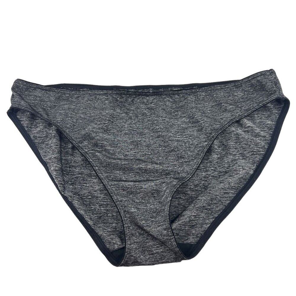 Victoria's Secret Silk Satin Everyday Perfect Bikini Pantie Black Marl Size L